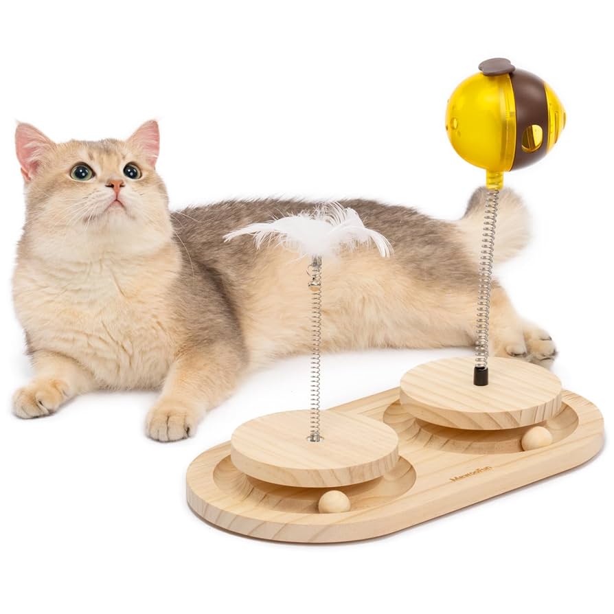 Amazon | MEWOOFUN 猫用 おもちゃ 餌漏れ ボール 猫じゃらし付き